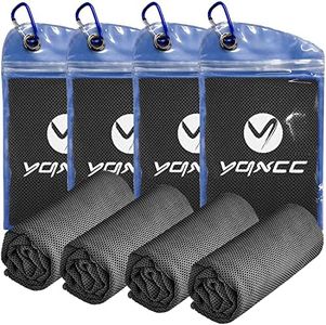 YQXCC 4 Pack Cooling Towels, Cool Towel, Soft Breathable Chilly Towel, Microfiber Ice Cold Towel for Yoga, Golf, Gym, Camping, Running, Fitness, Workout & More Activities