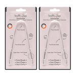 HealthAndYoga® SteloSwipe Stainless Steel Tongue Cleaner (Set of 2) - Premium Design, Surgical Grade Scraper, Sterlisable- For Oral Care, Prevents Bad breath & Cavities- Women & Men- Travel/Home Use