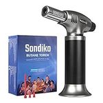 Sondiko Butane Torch, Refillable Kitchen Torch Lighter, Fit All Butane Tanks Blow Torch with Safety Lock and Adjustable Flame for Desserts, Creme Brulee, BBQ, and Baking—Butane Gas is Not Included