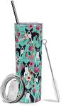 Baiheyi Boston Terrier Stainless Steel Tumbler With Straw and Lid 20 OZ Vacuum Insulated Tumbler Ideal Gifts to Dog Mom - Dog Lovers Gifts for Women