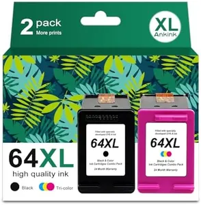 Ankink Higher Yield 64XL Black Color Combo Replacement for HP 64 xl Ink Cartridge HP64 HP64XL | Envy Photo 7855 7155 6255 7164 7830 7858 7800 6230 7120 Tango ink X Printer (1 Tricolor 1 Black ) 2 pack