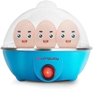 Longway Eggo 350 Watt Egg Boiler/Cooker for Steaming, Cooking & Boiling, 3 Boiling Modes, Boil Upto 7 Eggs (Blue)