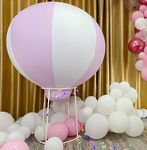 3FT Hot Air Balloon Decorations Inflatable Baby Shower Party Decoration for Girl with Air Pump Indoor Outdoor Nursery Decor Kids Birthday Party Wedding Exhibitions without Stand,Only Balloon,Pink 3FT