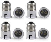 M2 Look B22 to E27 Bulb Convertor Holder | Lamp Base Socket | Screw to Light Bulb Adapter Converter for Metal ED Halogen (Copper, White, Pack of 8)