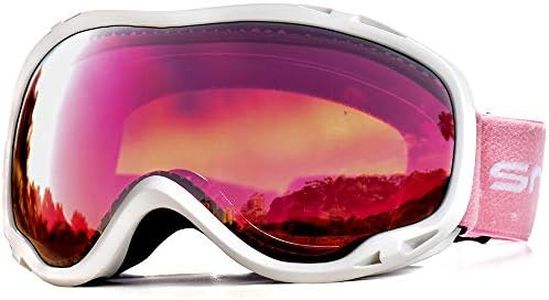 HUBO SPORTS OTG Snowboard Goggles for Men Women Adult,Ski Snowboard Goggles of Dual Lens with Anti Fog for UV Protection for Girls(WBRose)