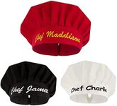 Personalized Chef Hats for Men and Women - Custom Chefs Hat with Embroidered Name - Adjustable Adult Cooking Hat - Red