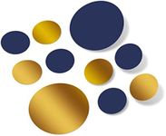 Navy Blue/Metallic Gold Vinyl Wall Stickers - 2 & 4 inch Circles (60 Decals)