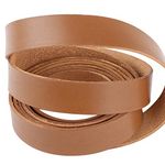 2 Meters Flat Cord DIY Leather Straps Strips for Leather Crafts 2cm Wide Flat Leather Cord Leather Strip for DIY Arts & Craft Projects, Clothing, Jewelry, Wrapping (Light Brown)