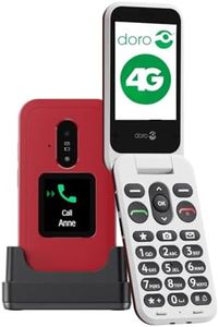 DORO Telefon – Doro Leva E30 – 4G Klapphandy für Senioren – 2,8 Zoll Display, externes Display, kontrastreiche Tasten, klarer Klang, Kamera – Doro Secure-Taste – Inklusive Ladestation – Rot/Weiß