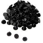 AIEX 100 Pieces Butterfly Clasp Pins Rubber Pin Clasp Clutch for Lapel Pins Jewellery Making Hats Badges Uniform (Black 11.5 mm Diameter)