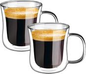 ecooe Double Walled Espresso Coffee Glass Cups Glasses Tea Dessert Borosilicate Glasses 120ml Set of 2