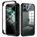 Seacosmo iPhone 11 Pro Max Case, [Tempered Glass Screen Protector+Camera Lens Protector] Full Body Clear Bumper Case iPhone 11 Pro Max Shockproof Protective Cover for iPhone 11 Pro Max 6.5''