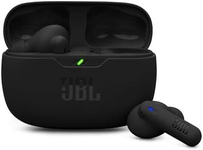 JBL Wave Beam 2, JBL Pure Bass Sound, Active Noise Cancelling with Smart Ambient, 4 mics for Crisp, Clear Calls, Water and dust Resistant, Black