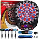 Electronic Dartboard Professional Set 34 Games with 354 Variants 3 Languages: German, English, French for 1 to 8 Players with 12 Darts SP02-R-A