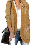 CHICZONE Womens Cardigans Sweaters Fall Winter Ladies Plus Size Long Sleeve Waffle Chunky Knitted Kimono Cardigan Knit Cute Solid Cardigans Coats Caramel X-Large