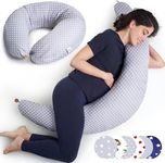 Niimo XXL Pregnancy Pillow & Baby Feeding Pillow - 2022 Double Platinum Winning Maternity Pillow, 100% Cotton Pregnancy Pillow Cover, Machine-Washable Pregnancy Body Pillow, Pregnancy Must Haves