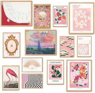 Maximalist Decor Funky, Eclectic Wall Art for Bedroom Aesthetic Wall Decor, Dorm Room Decor for Girls, Pink Room Decor Aesthetic for Women Bedroom Decoration