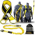 KwikSafety (Charlotte, NC) GIBBON GRIP KIT 3’ Safety Anchor Cross Arm Strap Safety Lanyard Safety Harness and 20 lb Tool Lanyard ANSI Fall Arrest System OSHA Protection Harness Lanyard