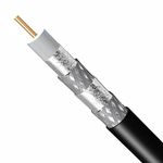 300ft BLACK Solid Copper Core QUAD-SHIELD RG-6 Coaxial Cable 18AWG 3Ghz 75 Ohm OUTDOOR CERTIFIED CL2 FOR IN-WALL INSTALLTION ANTENNA DirecTV Satellite Approve UL ETL - APO AE AFO GU AK HI MP VI PR