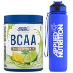 Applied Nutrition Bundle: BCAA Powder 450g + Lifestyle Water Bottle 1000ml | Branched Chain Amino Acids BCAAs Supplement, Intra Workout & Recovery (450g - 32 Servings) (Green Apple)