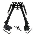 SUNDELY® 6"-9" Adjustable Aluminium Alloy Bipod for Hunting Shooting Air Rifle Gun with 3 Adapters