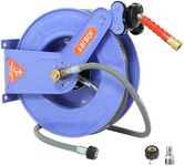 JOEJET Retractable Pressure Washer Hose Reel, 3/8" x 50 FT Power Washer Hose Reel with Hose, Wall/Floor Mounted, 4000 PSI, Blue