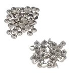 Trimming Shop Double Cap Rivets Leather Rivets Tubular Metal Studs for DIY Leathercrafts, Clothing Repair & Replacement, Handbag, Belts, 9mm x 7.5mm, Silver, 100 Sets