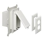 Arlington DBVS1W-1 Low Profile in Box Recessed Outlet Box Wall Plate Kit for New Vinyl Siding Construction, Vertical, 1-Gang, White