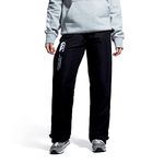 Canterbury Women's Open Hem Stadium Pants | Tracksuit/Lounge Pants | Jogging Bottoms | Durable | Full-Leg Size Zip, Black, 10