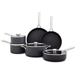 OXO Professional 10 Piece Cookware Pots and Pans Set, Hard Anodized Ceramic Nonstick PFAS-Free,Stainless Steel Handles,Induction,Skillets,Saute,Diamond Reinforced Coating,Dishwasher & Oven Safe,Black