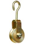 Awesome Solid Metal Roller Pulley with Hook for Lifting Rope, Gym, Exercise, Pull up bar, Climbing, Hanging, Golden Universal use (1)