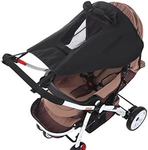 Pram Sun Shade Cover Universal Baby Stroller Awning UPF50+ Pushchair Buggy Sun Canopy Waterproof Windproof Baby Carriage Umbrella Sun Shield UV Protection Infant Carrycots Sun Visor Skylight Design