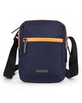 Destinio Padded Sling Bag for Man and Women - Waterproof Zippers, Anti Theft Locking, Key Holder- Stylish Crossbody Side Bag for Men for Mobile, Passport (Dark Blue, Large)