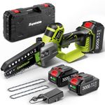 Supstable Mini Chainsaw Cordless 6-inch: Brushless Electric Saw with 2×3000mAh Batteries, Auto Oiler, Handheld Portable Chain Saws for Wood Cutting, Tree Pruning, Gifts for Men Dad Husband Fathers