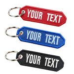 QJS PATCH Customized Keychain,Personalized Key chain,Key Ring Accessories for Motorcycles, Scooters, Cars and Gifts (C-Red)