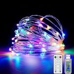 Fairy String Lights USB Powered, 33FT 100LED Indoor Fairy Lights for Bedroom, Twinkle Lights String Waterproof, Remote with 8 Modes/Dimmable/Timer Party Wedding Valentine Decor, Multicolor