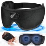 LC-dolida Bluetooth Sleep Mask with Headphones, Sleep Mask Blackout with 38 Soothing Sounds, Wireless Sleep Headphones, 200% Light Blocking Plane Travel Essentials with Travel Bag & 2 Sleep Earplugs