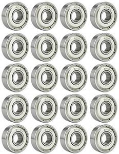 20 PCS Longboard Integrated Bearing 608-ZZ,Skateboard Wheel Bearing Inline Roller Skate Ball Bearing, Deep Carbon Steel Sealed Bearings, Skateboard Bearing for Scooters Chain Roller Blade Skates