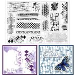 GLOBLELAND Graffiti Background Silicone Clear Stamps Ink Mark Stain Background Clear Stamps Mosaic Pattern for Card Making Scrapbooking Photo Album Decor