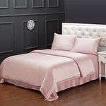 LilySilk Silk Duvet Cover, 19 Momme 100% Pure Mulberry Silk Comforter Cover All Season, Breathable Super Soft Cozy for Single Bed (Rosy Pink, Single 140x200cm)