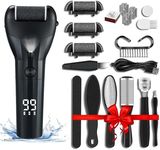 Bestyks Electric Foot File Hard Skin Remover Foot Electric Feet Hard Skin Remover 19 in 1 Professional Rechargeable Waterproof Pedicure Kit for Dead Skin Dry Skin, with 3 Replacement Rollers