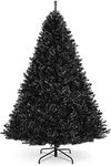 6FT Large Black Colorado Pine Artificial Christmas Tree with Metal Stand - Stackable, Premium Xmas Tree for Indoor Holiday Decoration