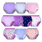 BIG ELEPHANT Potty Training Underwear, 100% Cotton Absorbent Unisex Toddler Pee Pants for Boys & Girls 10-Pack, 2T