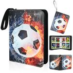 Football Trading Card Album, Trading Cards with 4 Compartments, with 50 Removable Sleeves, Sports Card Folder for Storing Trading Cards, Board Game Cards