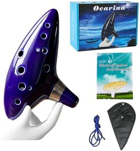 hzexun Ocarina of Time 12 Hole Alto C Ocarina Instrument with Getting Started Guide Display Stand and Color box