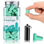 Ultra Soft Foam Earplugs, Noise Cancelling Earplugs for Sleeping, 38dB Highest SNR, One Size Fits virtually Every Wearer for Snoring, Studying, Travel, Motorcycle, Loud Noise etc 60 Pair- Mint Green