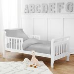 American Baby Company Toddler Bed, Lead Free chenille, Gray, 4 Piece Set