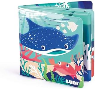 Ludi - Livre De Bain Magique - 12 Animaux Marins Et Coraux - À Décourvrir Au Contact De l'eau - Dès 10 Mois - Découverte, Motricité Fine Et Réflexion - Thème Marin
