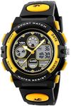 V2A Resin Digital Boy Watch (White Dial Yellow Colored Strap), Yellow Band