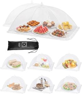 Lauon Food Covers for Outside - 2 Extra Large (40 x 25 in) & 6 Large (17 x 17 in) Pop-Up Umbrella Screen Tents- Breathable Outdoor Mesh Food Covers & Picnic Essentials - Collapsible Mesh Food Tent
